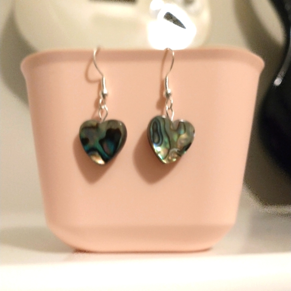Abalone heart earrings